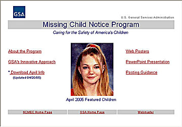 Missing Children website image