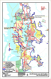 Map: KC WTD Service Area with Facilities and Incorporated Area (96K GIF)