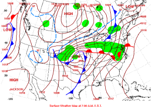 surface weather chart for April 7th, 2006