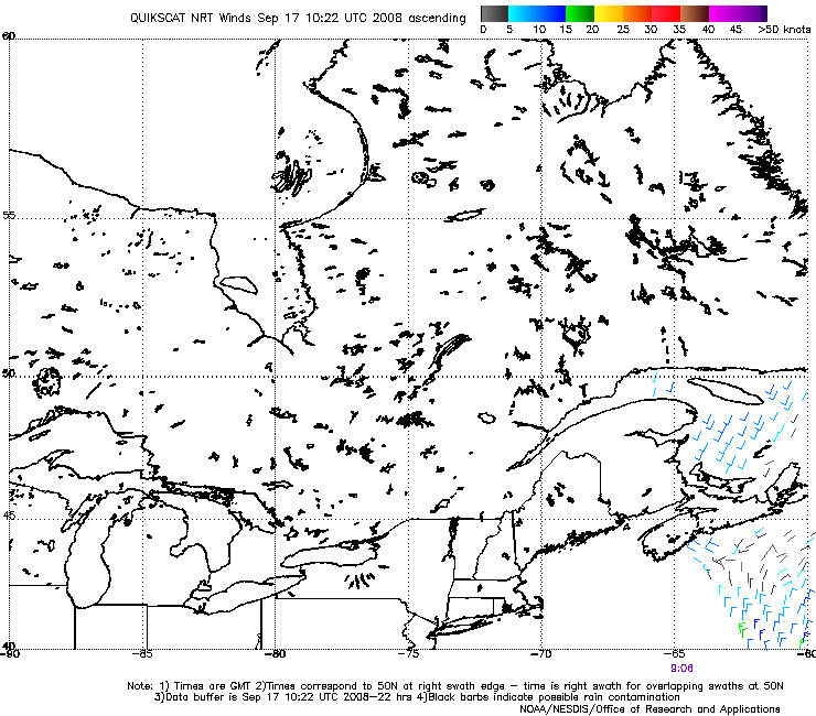 QuikSCAT Map for Station MLWW3