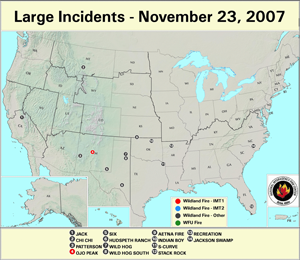 Large fires on 23 November 2007