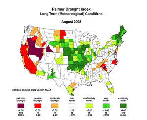 Graphic showing U.S. Animated Palmer Drought Index maps