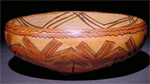 Shuar or Achuar amamuk (bowl). Painted buff glazed ware, 8 x 20.5 cm diam. 