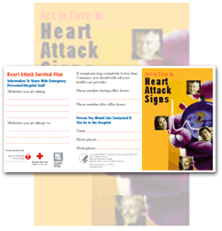 Act in Time to Heart Attack Signs Wallet Card