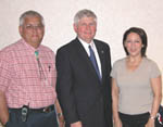 from l. Eddie Tullis, Chairman of the Poarch Band of Creek Indians, host tribe; Richard Coombe, NRCS East Regional Assistant Chief; and Annabelle Romero, Director, USDA Office of Native American Programs