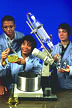 Students using a rotary evaporator
