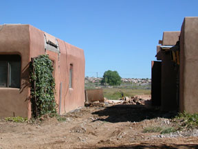 Inside the courtyard facing north.