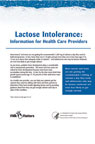 Lactose Intolerance:  Information for Health Care Providers