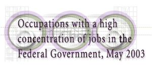 Occupations with a high concentration of jobs in the Federal Government, May 2003