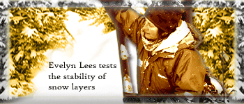 Evelyn Lees tests the stability of snow layers