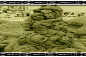 "Jack and the Beanstalk" sand sculpture 