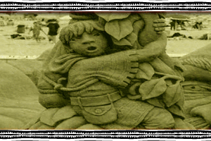 "Jack and the Beanstalk" sand sculpture (close up)