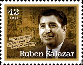 Sello de una serie sobre periodistas de EE.UU.. Honra la vida y obra de Rubén Salazar.