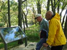 viewing the waysides at the Bottomland Trail