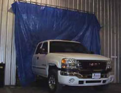 image of Truck in bed liner spray enclosure.