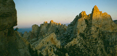 Crags at sunrise.