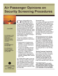 Airline Passenger Opinions on Security Screening Procedures