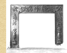 black and white photo of mantelpiece