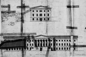 drawing of the front elevation of the Mint