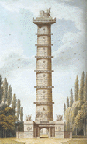 color rendering of a tall tiered tower monument