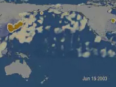 World map superimposed with pollution data