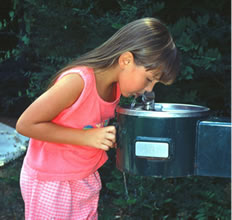 Picture of a little girl drinking water