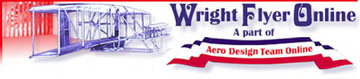 a banner ith a picture of the wright flyer in front of the wind tunnel fans