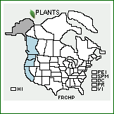 Distribution of Fragaria chiloensis (L.) Mill. ssp. pacifica Staudt. . 