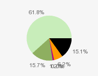 Pie chart: in table form below