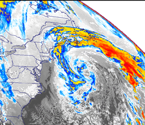 Satellite Image of the Perfect Storm in the Atlantic