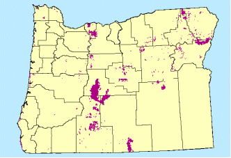 The most extensive defoliation was detected in central Oregon.
