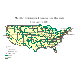 February Station Map of State Monthly Records 