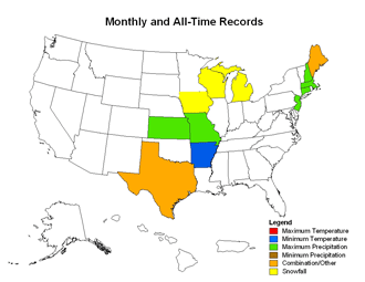 February Station or State Monthly Records 