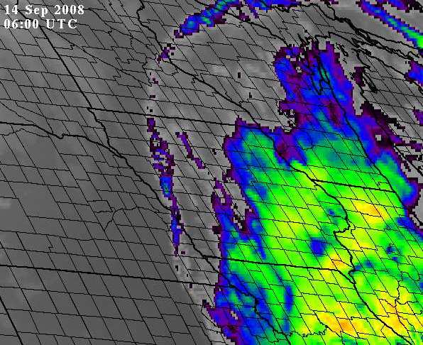 GOES West Infrared Satellite Image Over Iowa