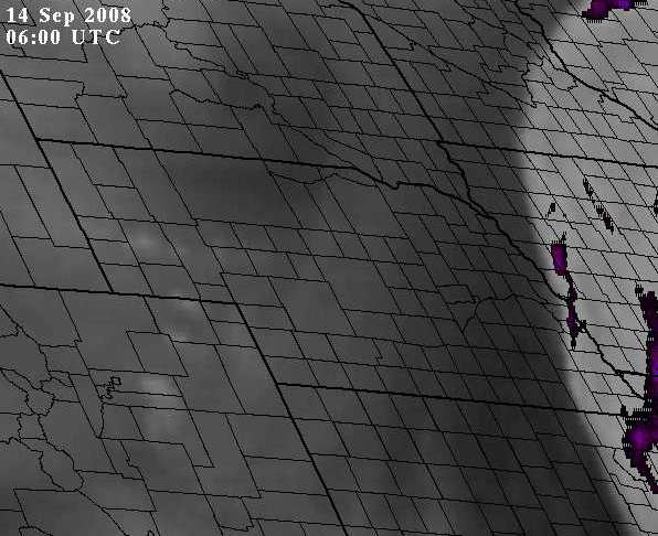 GOES West Water Vapor Satellite Image Over Nebraska