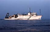 R/V Lake Guardian underway on monitoring                 cruise