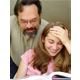 dad and daughter with homework