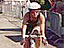 Pieternel Levelt riding a bike