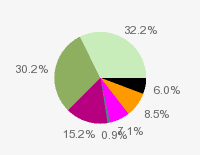 Pie chart: in table form below