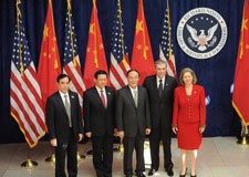U.S. and Chinese principals at opening of JCCT at Nixon Library. Click here for larger image.