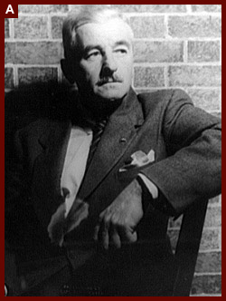 William Faulkner, seated
