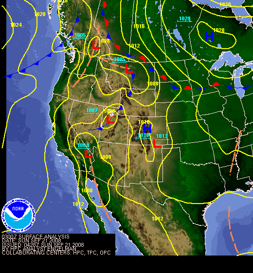 National Surface Map for 03Z