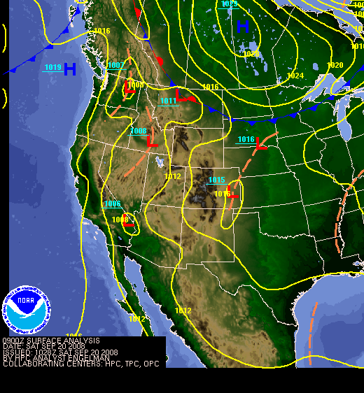 National Surface Map for 09Z