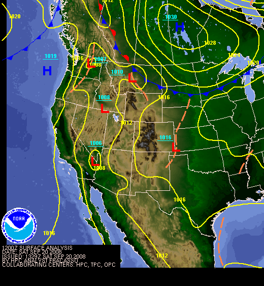 National Surface Map for 12Z