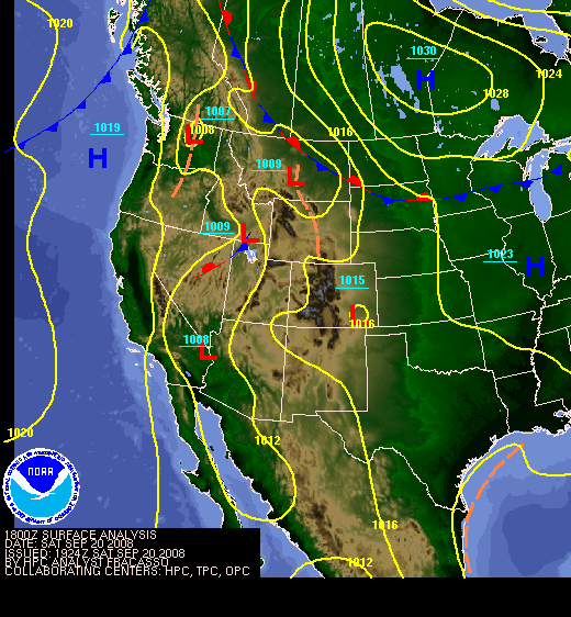National Surface Map for 18Z
