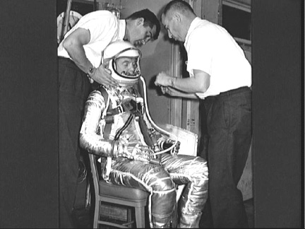 John Glenn preparing for flight