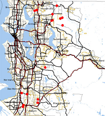 Map of future traffic camera locations