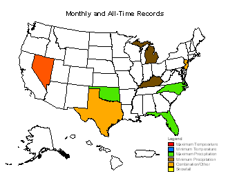 2008 Map of State Monthly Records 