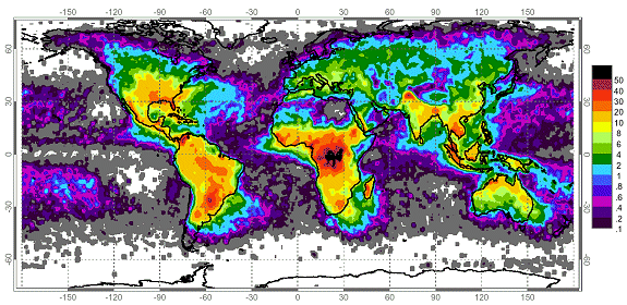 Total lightning map of the world