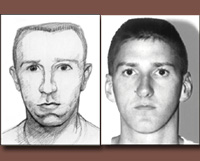 Sketch and photograph of Timothy McVeigh